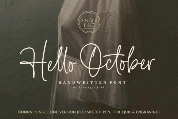 Hello October Script Font for Handmade Creations
