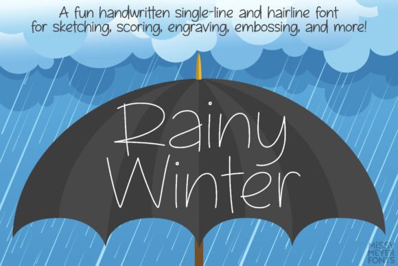 Rainy Winter Single Line Font for Editorial Design